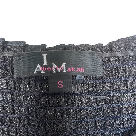 Alberto Makali Vintage Strapless High-Low Ruffle Bottom Print Dress Size Small - Picture 8 of 8